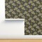 Art Decor Poppy Vintage 1920S Poppies Yellow Grey Antique Floral Botanical Custom Removable Wallpaper by Spoonflower Peel & Stick Wallpaper 2FT Wide